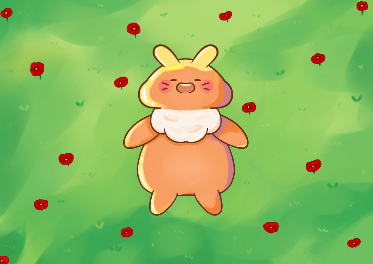 Illustration Mascotte Eggy Herbe